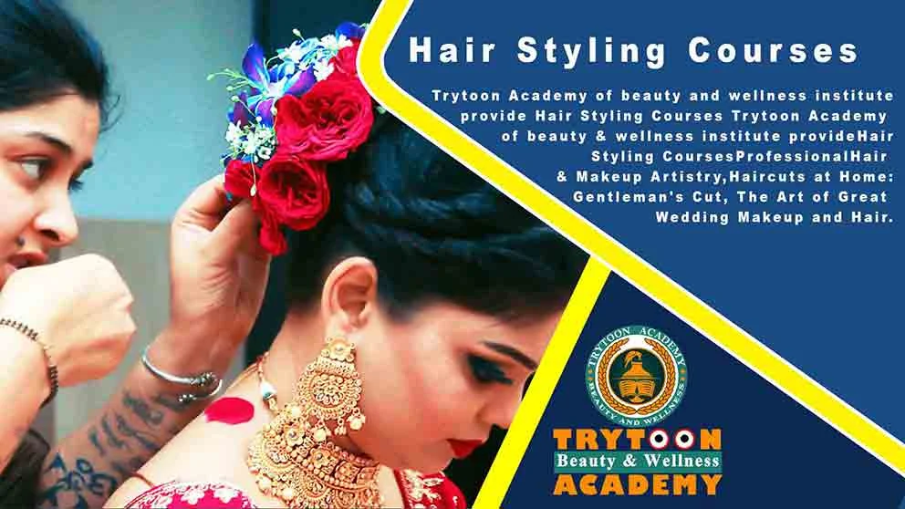 Professional hair styling training session at Trytoon Beauty and Wellness Academy, Bhubaneswar