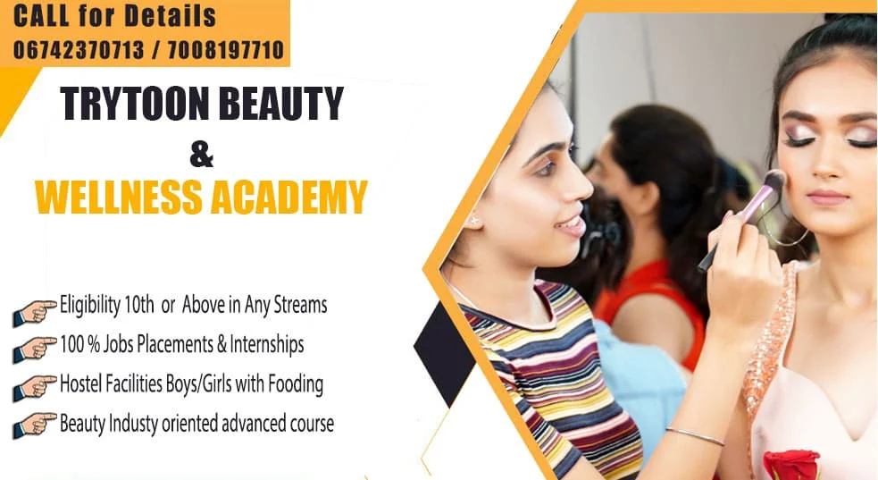 Trytoon Beauty and Wellness Academy social media post showcasing makeup training session in Bhubaneswar