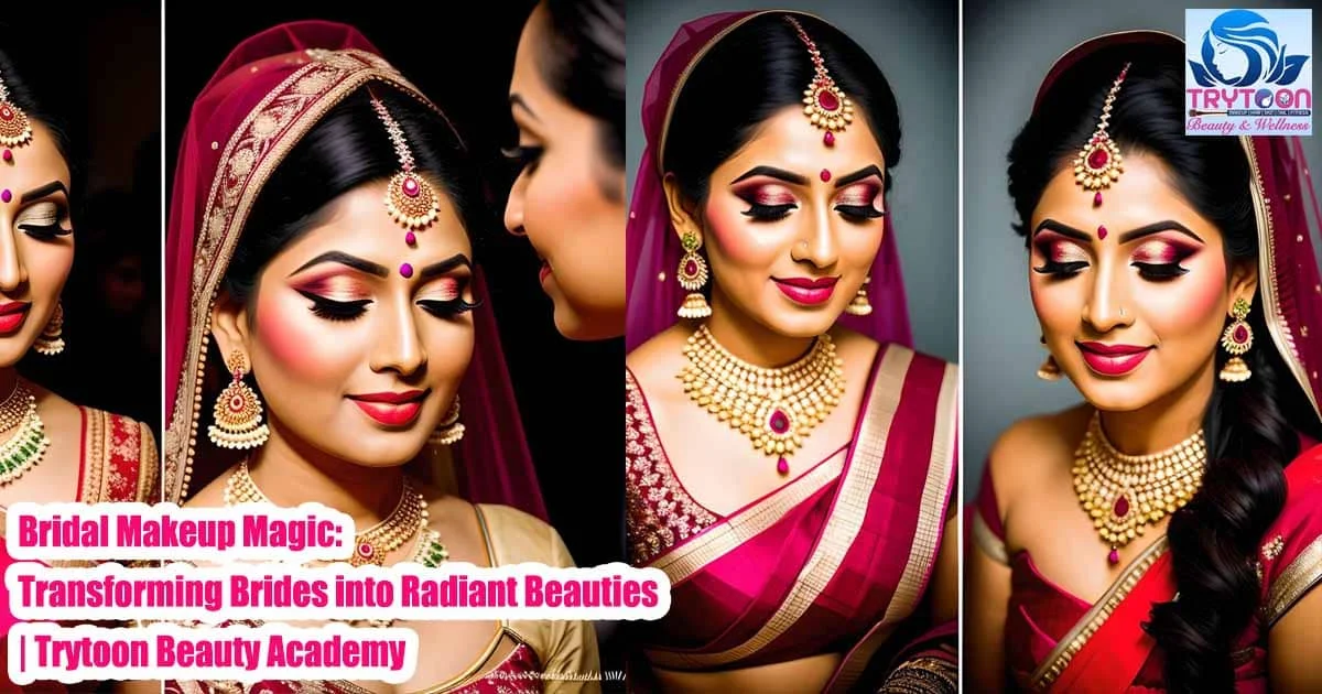Bridal makeup artist applying glowing foundation on bride in Bhubaneswar academy