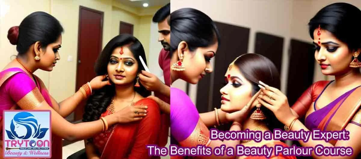 Student practicing advanced makeup techniques at Trytoon Beauty and Wellness Academy, Bhubaneswar
