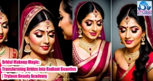 Bridal Makeup Practical Training at Trytoon Academy Bhubaneswar Professional bridal makeup training session at Trytoon Beauty and Wellness Academy, Bhubaneswar