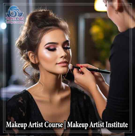 Bridal makeup practical session at Trytoon Beauty and Wellness Academy, Bhubaneswar