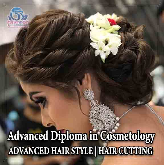 Advanced hair care and styling session at cosmetology academy