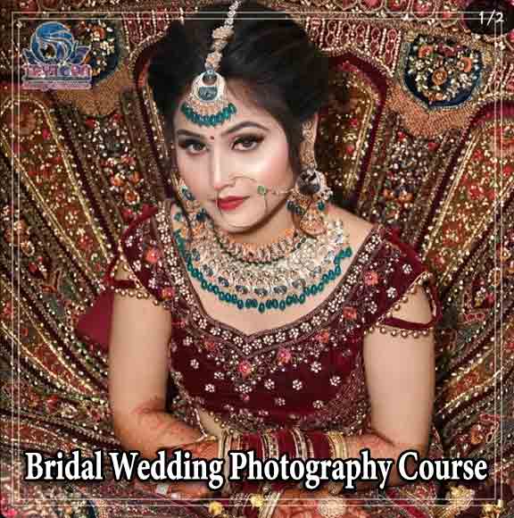 Student applying makeup on bride for wedding look