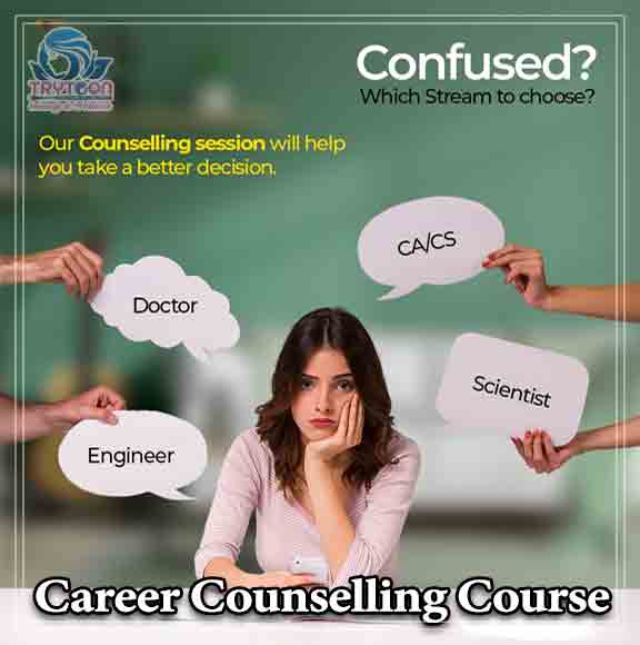 Career counselor explaining career options to young adults