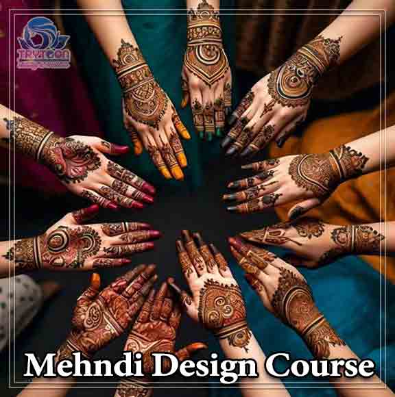 Mehndi design certificate awarded to student